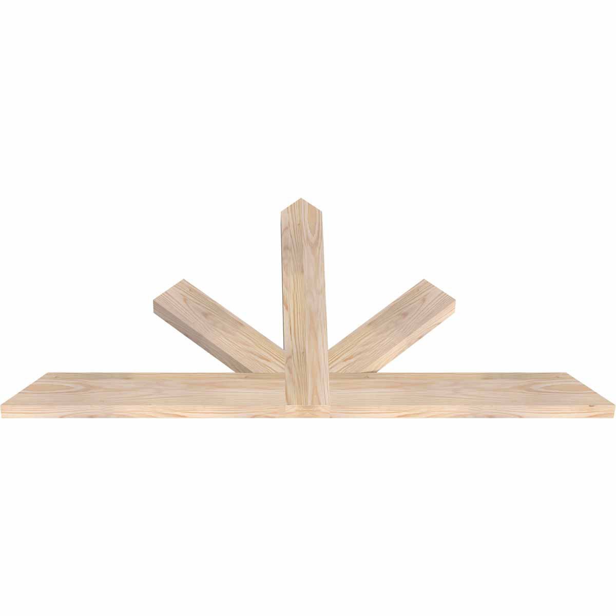 Ekena Millwork Saratoga Smooth Timber Gable Bracket, Douglas Fir, 48"W x 24"H x 1 1/2"D x 3 1/2"F, 12/12 Pitch GBW048X24X0204SAR00SDF - alternate 4